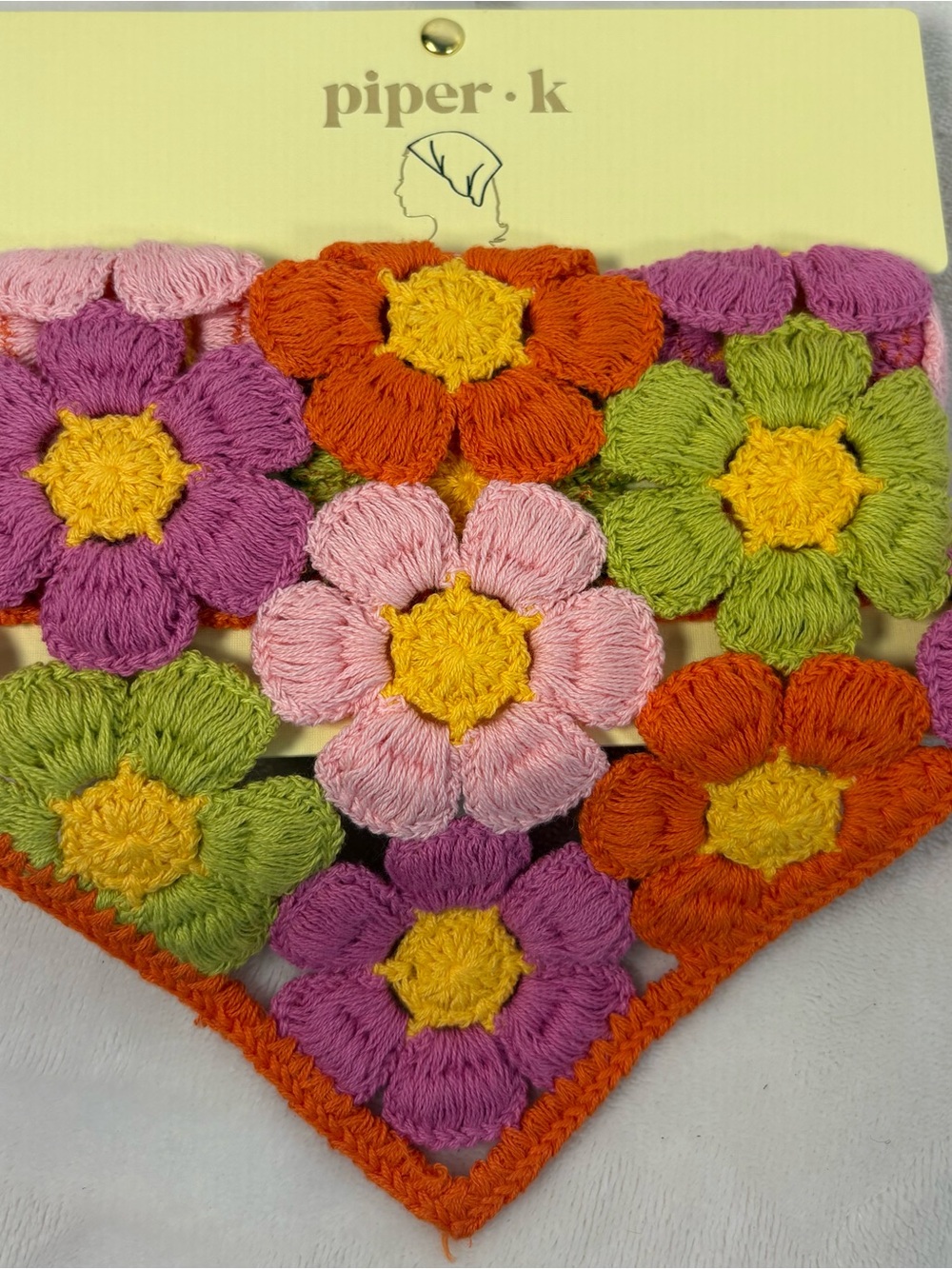 piper.k Multicolor Crochet Flower Headband - Pink, Purple, Orange, Green, Yellow